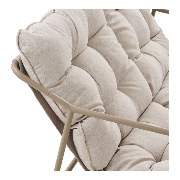 Nilo nowoczesny zestaw mebli ogrodowych stalowy piaskowy z poduszkami na taras ( Rozmiar: uniwersalny )