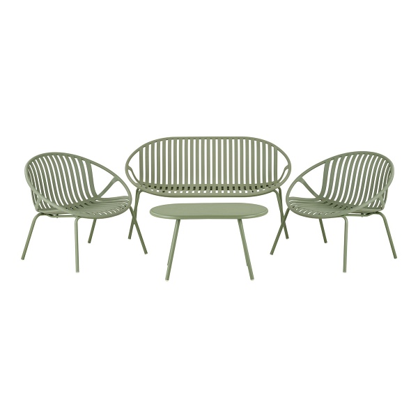 Zestaw mebli ogrodowych Saly House Nordic nowoczesny zielony na taras z stolikiem ( Rozmiar: uniwersalny )