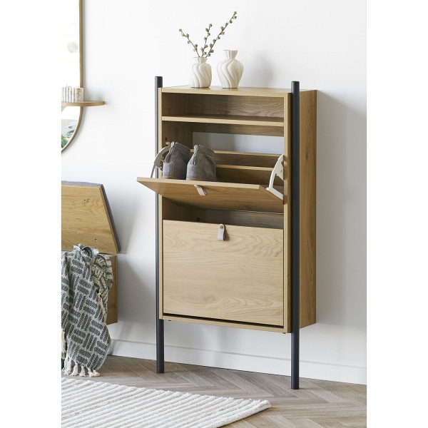 Szafka na buty Barco dąb naturalny wąska wysoka do przedpokoju ( Rozmiar: uniwersalny )