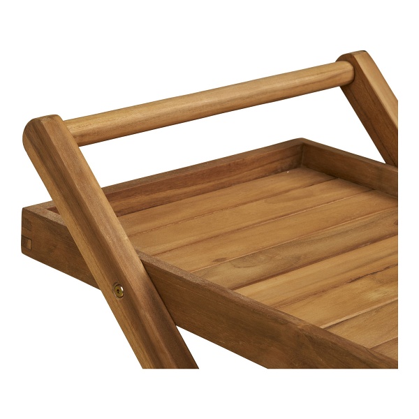 Wózek barowy Pasaku drewniany z drewna tekowego na kółkach do jadalni ( Rozmiar: uniwersalny )