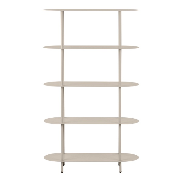 Regał metalowy Rieti piaskowy 5 półek do salonu na książki 90 cm ( Rozmiar: uniwersalny )