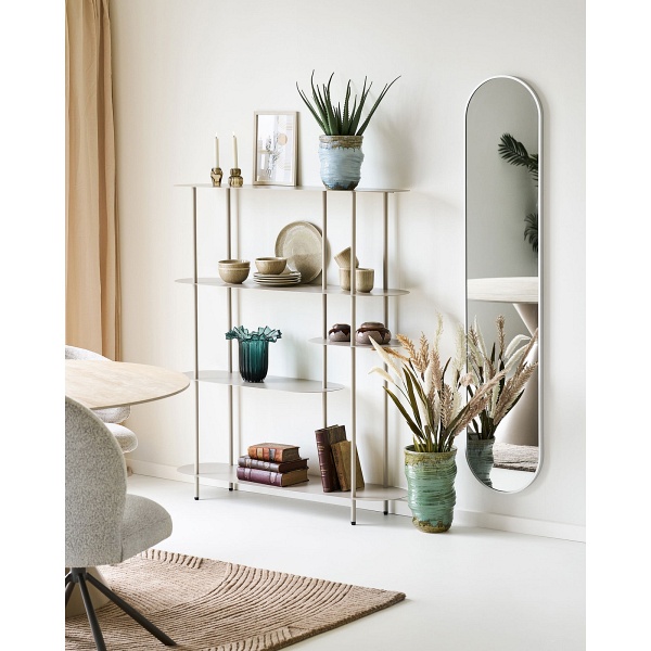 Regał metalowy Rieti na książki 5 półek loftowy piaskowy 118 cm ( Rozmiar: uniwersalny )