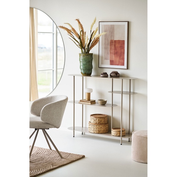 Regał metalowy Rieti House Nordic na książki loftowy piaskowy 118 cm ( Rozmiar: uniwersalny )