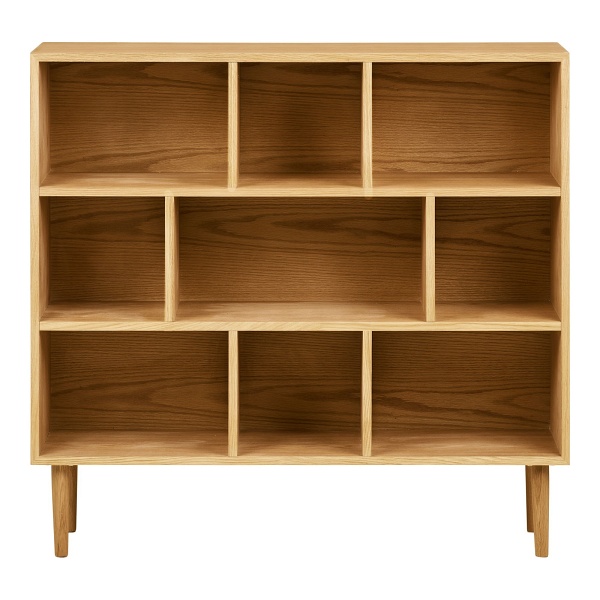 Regał Oshawa niski skandynawski na książki naturalny dąb 112 cm ( Rozmiar: uniwersalny )