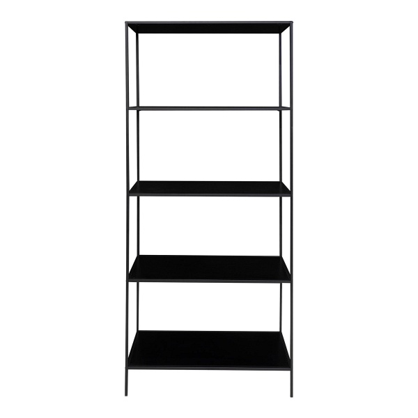 Regał metalowy Vita czarny loftowy 80 cm na książki do salonu ( Rozmiar: uniwersalny )