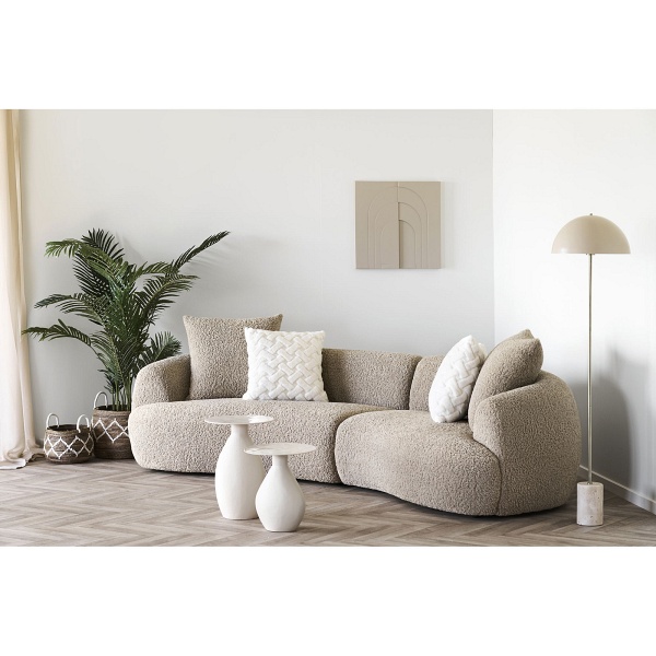 Lampa stojąca Sheffield marmurowa beżowa glamour do salonu 155 cm ( Rozmiar: uniwersalny )