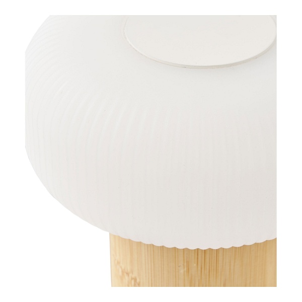Lampka nocna LED Stafford akumulatorowa bambusowa do sypialni biała ( Rozmiar: uniwersalny )