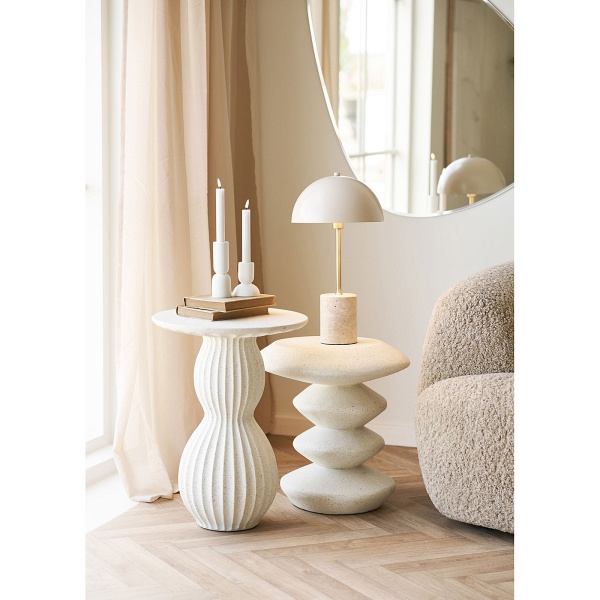 Lampa stołowa Sheffield marmurowa beżowa glamour do salonu i sypialni ( Rozmiar: uniwersalny )