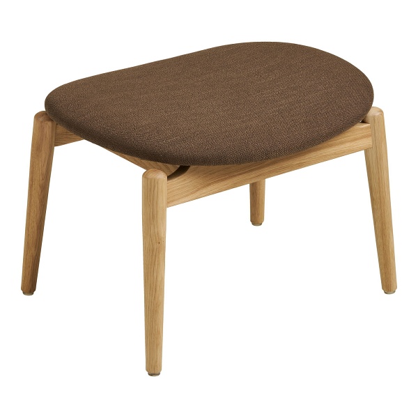 Podnóżek tapicerowany Olvera skandynawski do salonu dąb naturalny brązowy ( Rozmiar: uniwersalny )