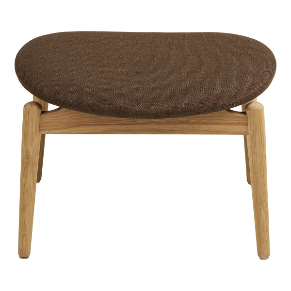 Podnóżek tapicerowany Olvera skandynawski do salonu dąb naturalny brązowy ( Rozmiar: uniwersalny )