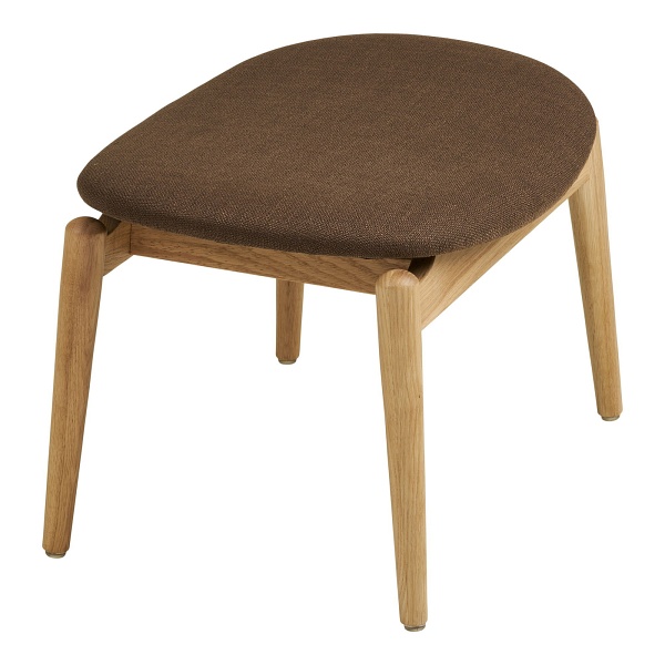 Podnóżek tapicerowany Olvera skandynawski do salonu dąb naturalny brązowy ( Rozmiar: uniwersalny )