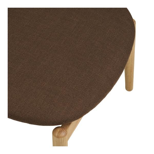 Podnóżek tapicerowany Olvera skandynawski do salonu dąb naturalny brązowy ( Rozmiar: uniwersalny )