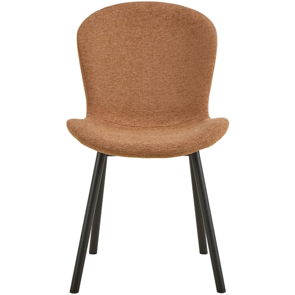 Krzesło Esra Actona do jadalni tapicerowane terracotta na czarnych nogach ( Rozmiar: uniwersalny )