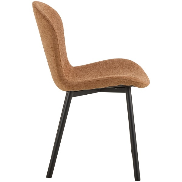 Krzesło Esra Actona do jadalni tapicerowane terracotta na czarnych nogach ( Rozmiar: uniwersalny )