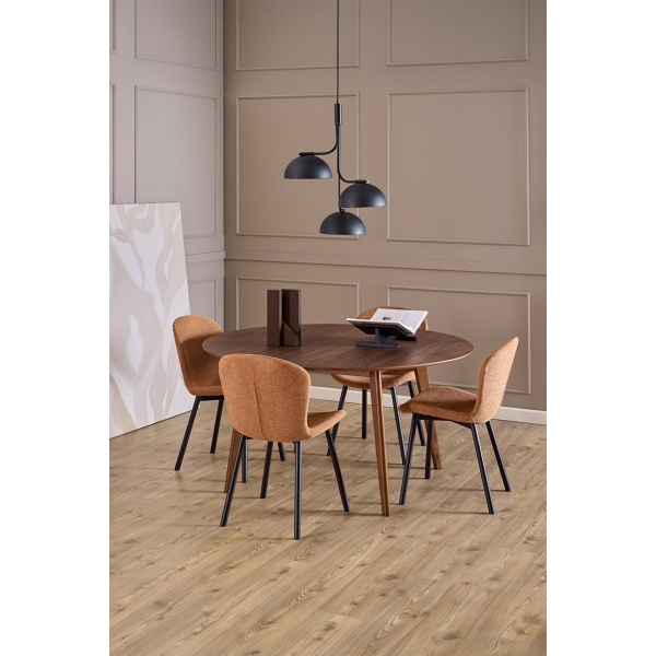 Krzesło Esra Actona do jadalni tapicerowane terracotta na czarnych nogach ( Rozmiar: uniwersalny )