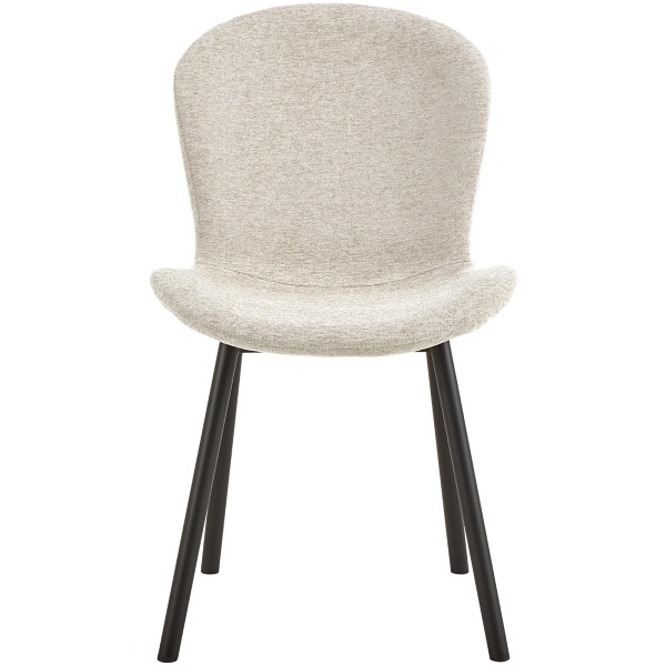 Krzesło Esra beżowe tapicerowane do jadalni nowoczesne na czarnych nogach ( Rozmiar: uniwersalny )