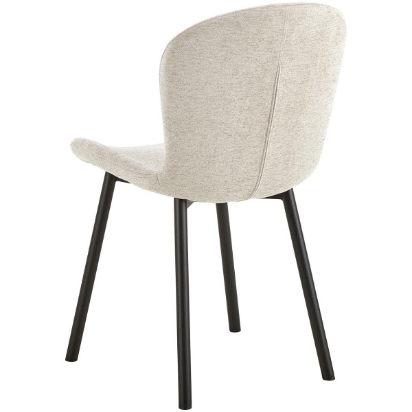 Krzesło Esra beżowe tapicerowane do jadalni nowoczesne na czarnych nogach ( Rozmiar: uniwersalny )