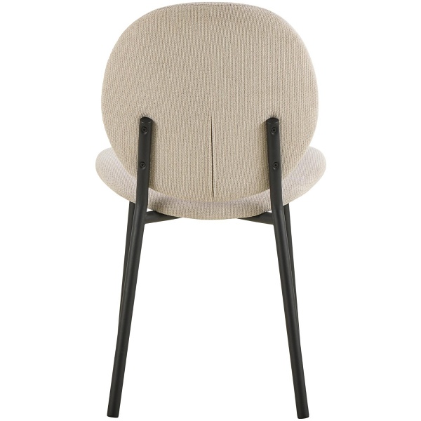 Krzesło Cliff beżowe do jadalni tapicerowane nowoczesne na czarnych nogach ( Rozmiar: uniwersalny )