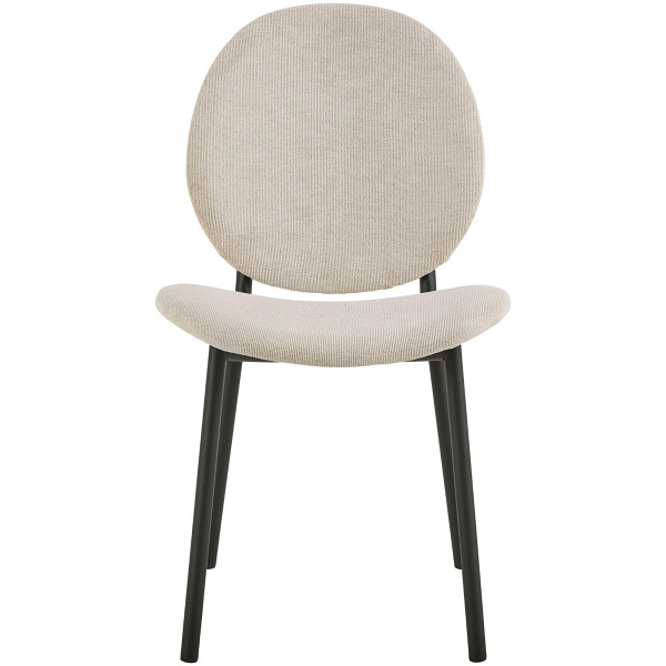 Krzesło Cliff beżowe do jadalni tapicerowane nowoczesne na czarnych nogach ( Rozmiar: uniwersalny )