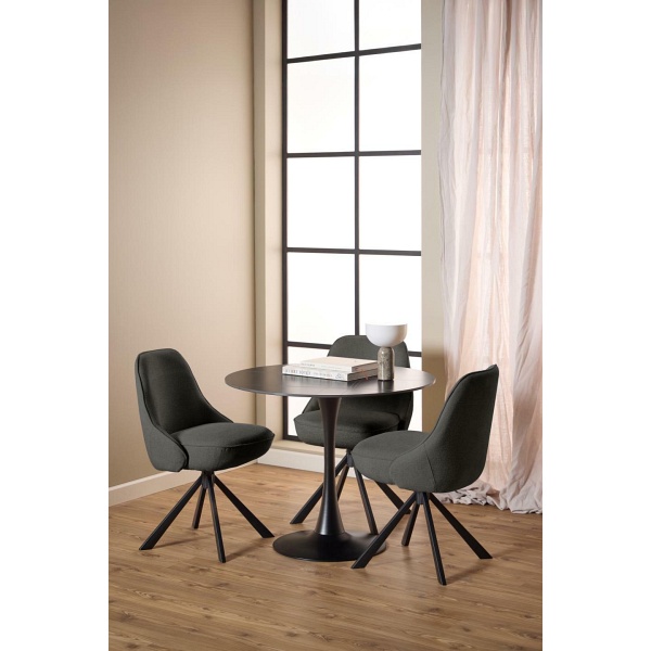 Krzesło tapicerowane Carlton obrotowe do jadalni i salonu czarne Actona ( Rozmiar: uniwersalny )