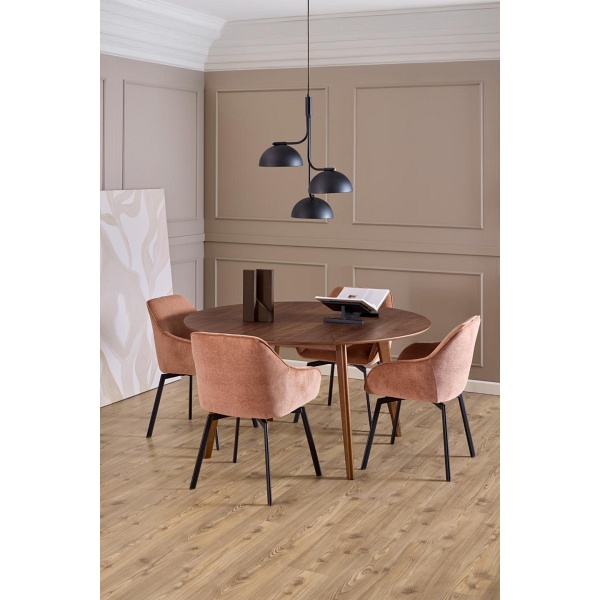 Stół okrągły Roxby 140 cm orzech do jadalni kuchni salonu ( Rozmiar: uniwersalny )