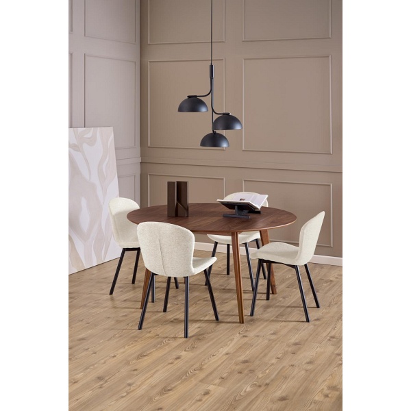 Stół okrągły Roxby 140 cm orzech do jadalni kuchni salonu ( Rozmiar: uniwersalny )