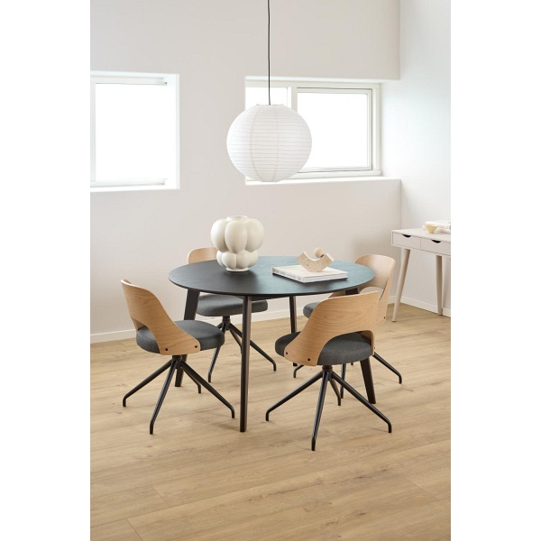 Stół okrągły Roxby 120 cm czarny do jadalni i salonu nowoczesny ( Rozmiar: uniwersalny )