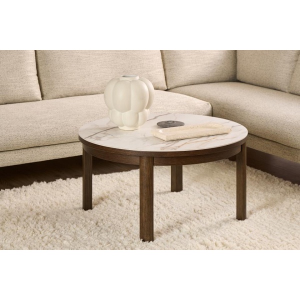 Stolik kawowy Southampton Actona okrągły nowoczesny kremowy do salonu ( Rozmiar: uniwersalny )
