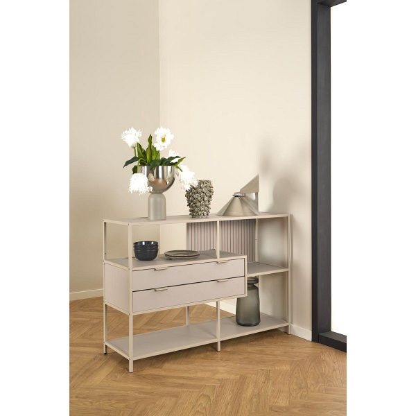 Regał loftowy Seaford V Actona na książki z szufladami kaszmir ( Rozmiar: uniwersalny )