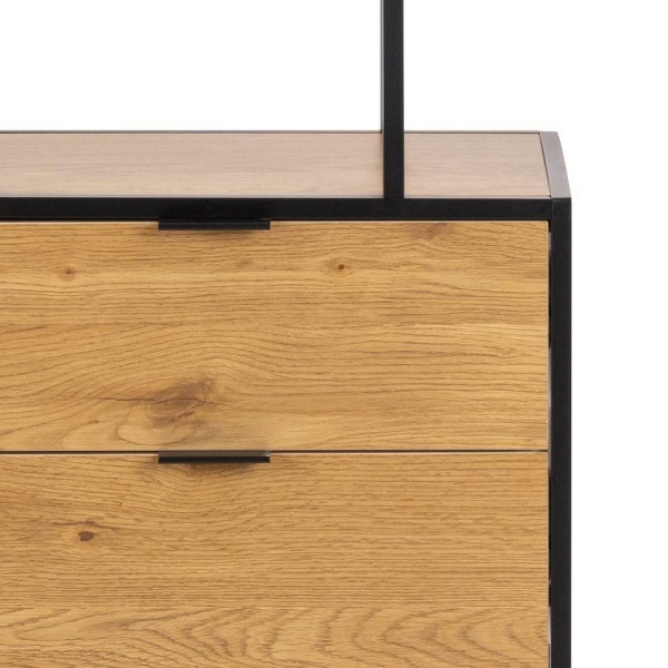 Regał na książki Seaford II loftowy z szufladami dąb czarny 77 cm ( Rozmiar: uniwersalny )