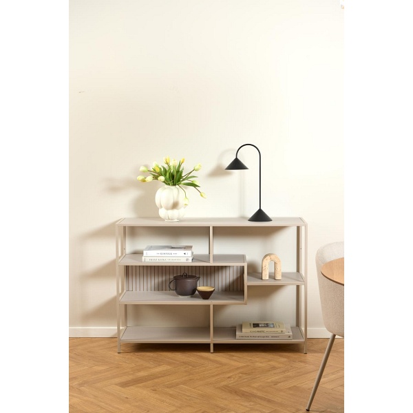 Regał loftowy Seaford V Actona beżowy na książki do salonu 114 cm ( Rozmiar: uniwersalny )