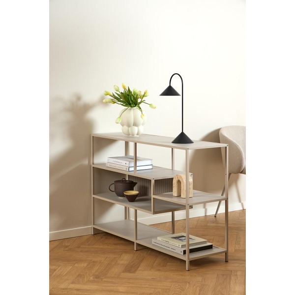 Regał loftowy Seaford V Actona beżowy na książki do salonu 114 cm ( Rozmiar: uniwersalny )