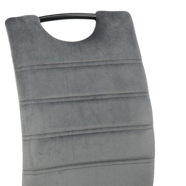 Actona Dia szare krzesło welurowe do jadalni nowoczesne na czarnych nogach ( Rozmiar: uniwersalny )