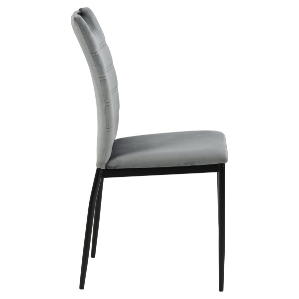 Actona Dia szare krzesło welurowe do jadalni nowoczesne na czarnych nogach ( Rozmiar: uniwersalny )
