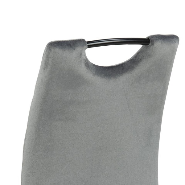 Actona Dia szare krzesło welurowe do jadalni nowoczesne na czarnych nogach ( Rozmiar: uniwersalny )