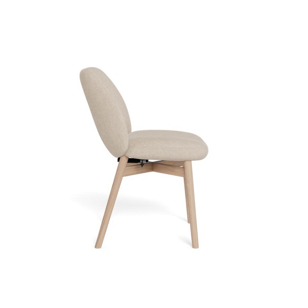 Actona Joy krzesło tapicerowane skandynawskie do jadalni beż dąb ( Rozmiar: uniwersalny )
