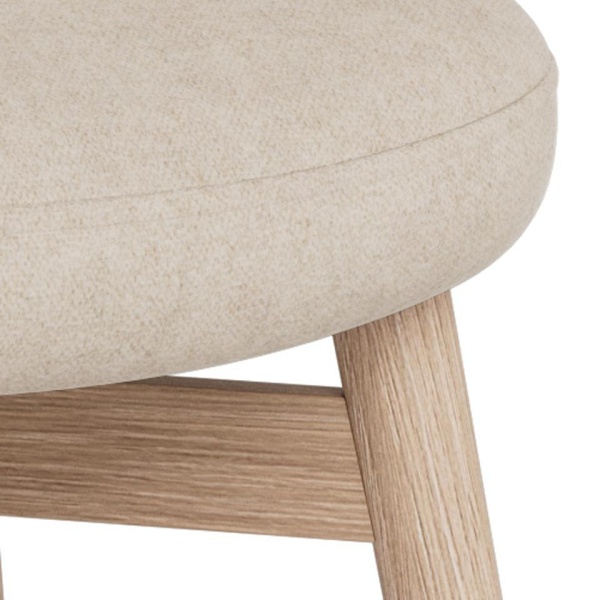 Actona Joy krzesło tapicerowane skandynawskie do jadalni beż dąb ( Rozmiar: uniwersalny )