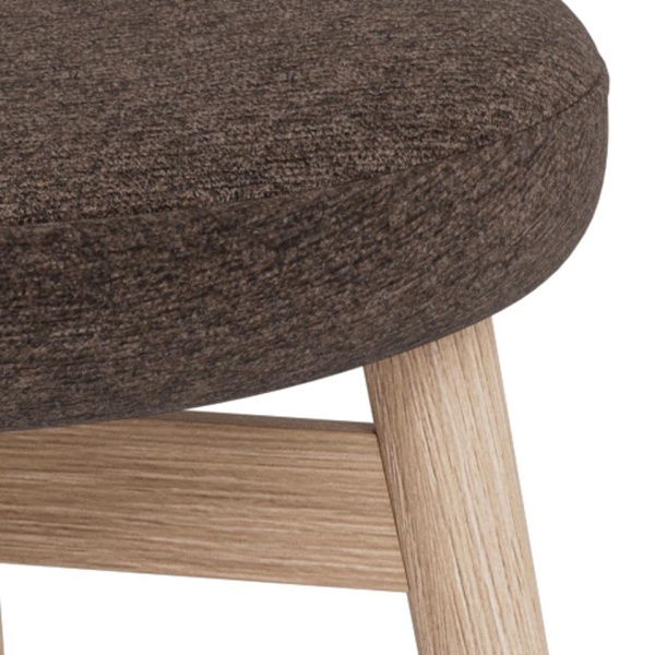 Krzesło Joy tapicerowane do jadalni brązowe dąb bielony Actona ( Rozmiar: uniwersalny )