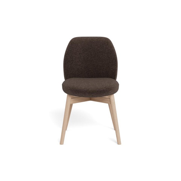 Krzesło Joy tapicerowane do jadalni brązowe dąb bielony Actona ( Rozmiar: uniwersalny )