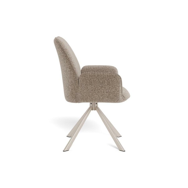 Krzesło Glenda beżowe obrotowe tapicerowane do jadalni z podłokietnikami ( Rozmiar: uniwersalny )