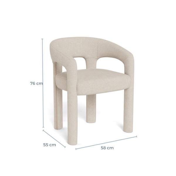 Krzesło Cole beżowe tapicerowane z podłokietnikami do jadalni Actona ( Rozmiar: uniwersalny )