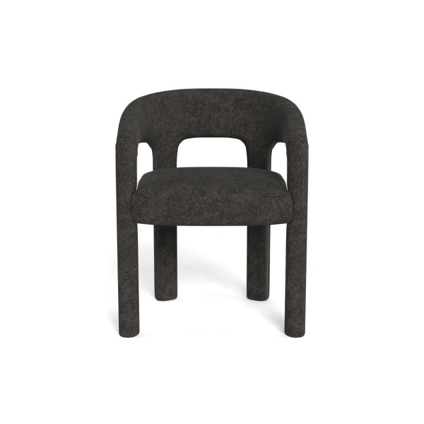 Krzesło Cole szare tapicerowane welur z podłokietnikami do jadalni ( Rozmiar: uniwersalny )