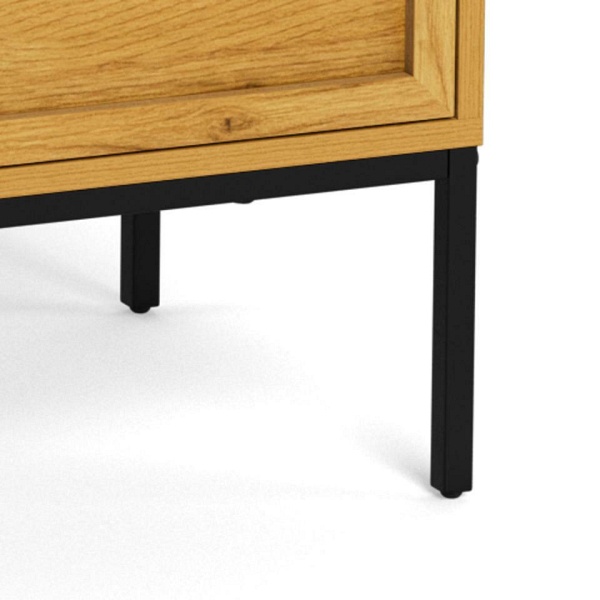 Komoda Palmdale dąb naturalny czarna nowoczesna 3 szuflady 80 cm ( Rozmiar: uniwersalny )