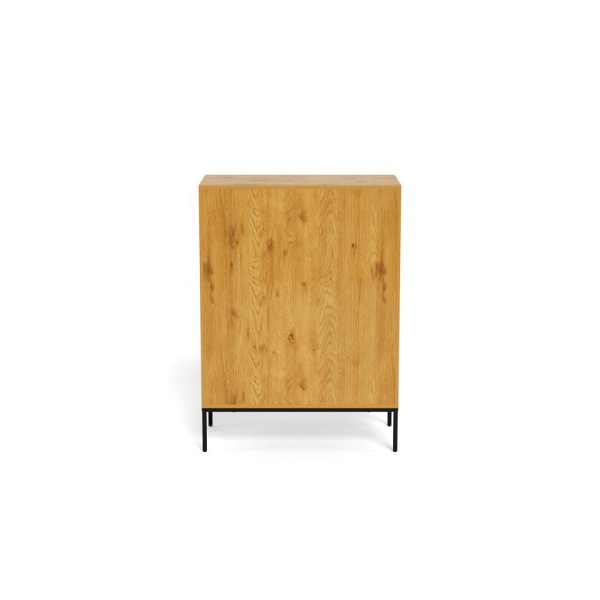 Komoda Palmdale dąb naturalny czarna nowoczesna 3 szuflady 80 cm ( Rozmiar: uniwersalny )