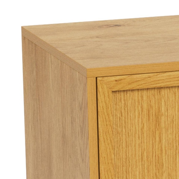 Komoda Palmdale dąb naturalny czarna 158 cm nowoczesna do salonu ( Rozmiar: uniwersalny )