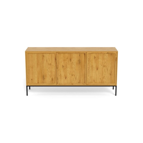 Komoda Palmdale dąb naturalny czarna 158 cm nowoczesna do salonu ( Rozmiar: uniwersalny )