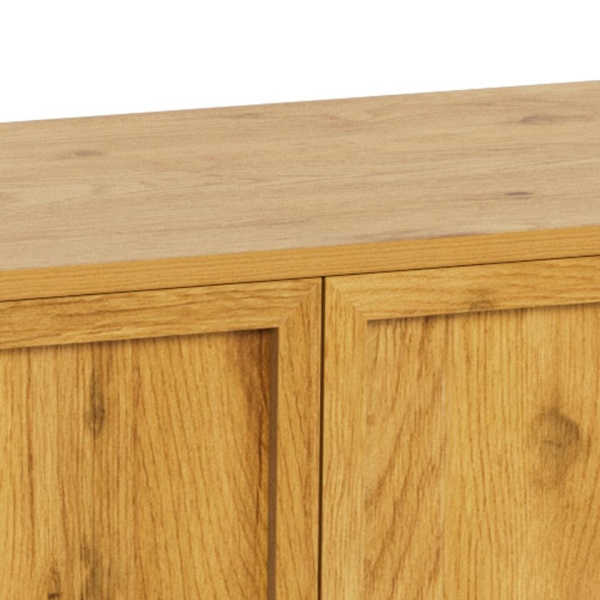 Komoda Palmdale dąb naturalny czarna 158 cm nowoczesna do salonu ( Rozmiar: uniwersalny )