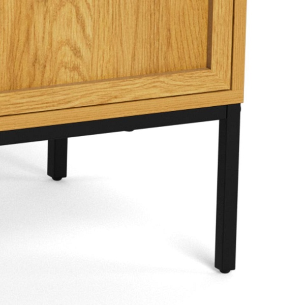 Komoda Palmdale dąb naturalny czarna 158 cm nowoczesna do salonu ( Rozmiar: uniwersalny )