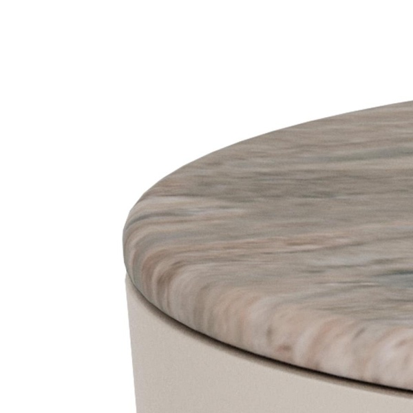 Stolik kawowy Cangas okrągły 45 cm szary marmur nowoczesny do salonu ( Rozmiar: uniwersalny )