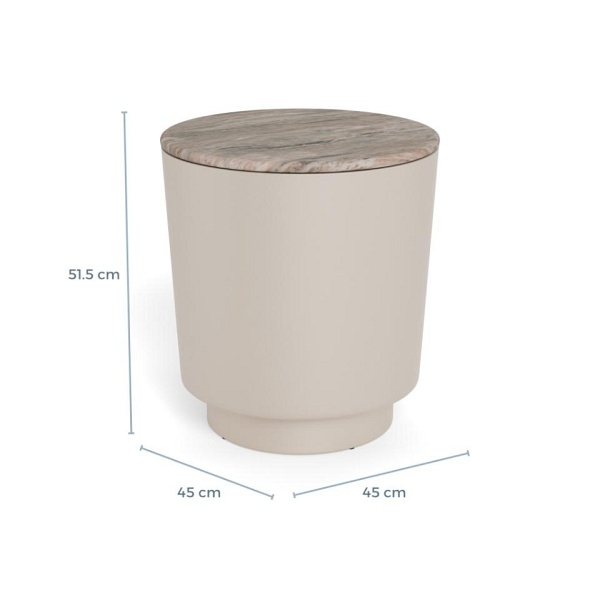 Stolik kawowy Cangas okrągły 45 cm szary marmur nowoczesny do salonu ( Rozmiar: uniwersalny )